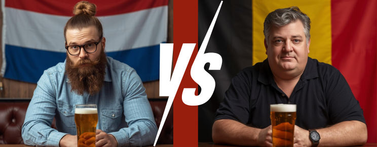 Een Nederlandse en een Belgische bierdrinker